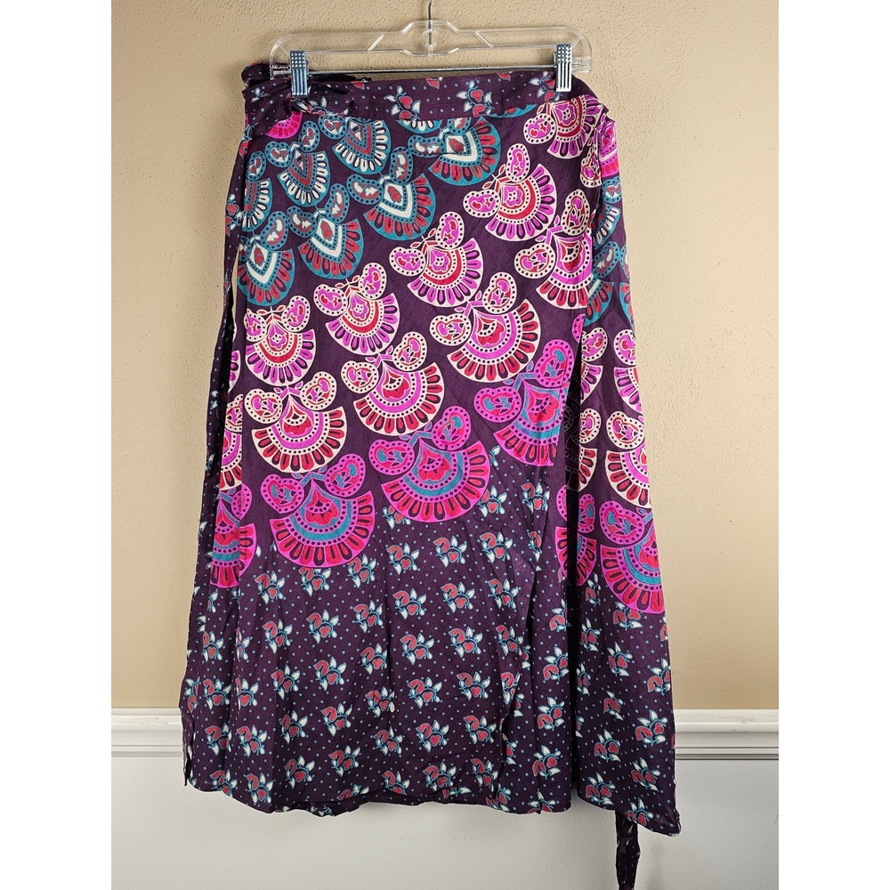 Darn Good Yarn Womens Geometric Print Wrap Skirt Large XL